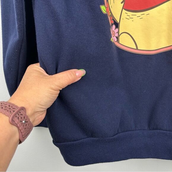 Disney Winnie the Pooh Navy Sweatshirt Chenille Lettering Vinyl Graphic XS 0-2 - Picture 11 of 16